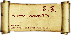 Paletta Barnabás névjegykártya